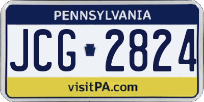 PA license plate JCG2824