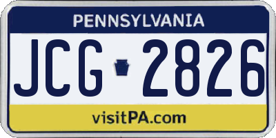 PA license plate JCG2826