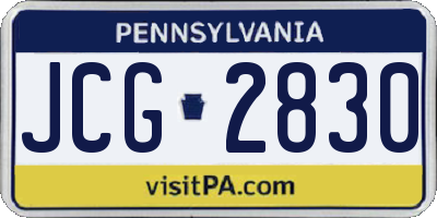 PA license plate JCG2830