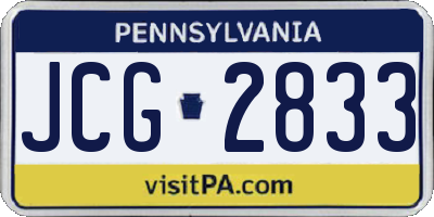 PA license plate JCG2833