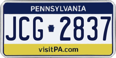 PA license plate JCG2837