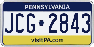 PA license plate JCG2843