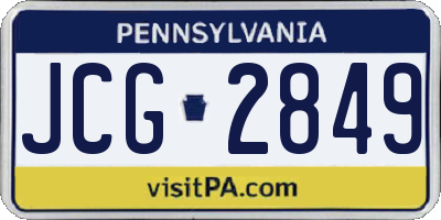 PA license plate JCG2849