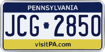 PA license plate JCG2850