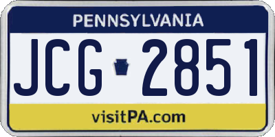 PA license plate JCG2851