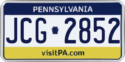 PA license plate JCG2852