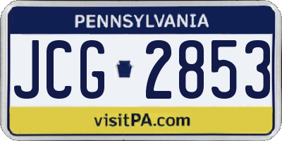 PA license plate JCG2853
