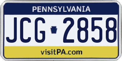 PA license plate JCG2858