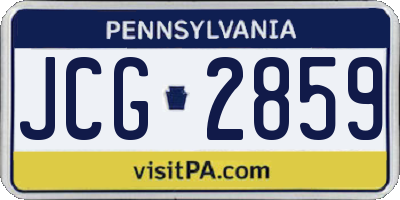 PA license plate JCG2859