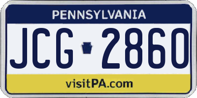 PA license plate JCG2860