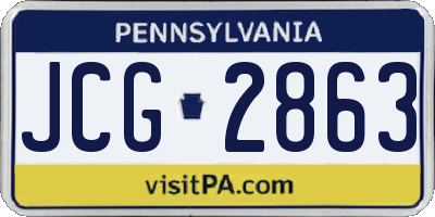 PA license plate JCG2863