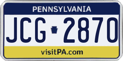 PA license plate JCG2870