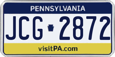 PA license plate JCG2872