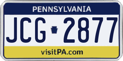 PA license plate JCG2877
