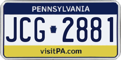 PA license plate JCG2881