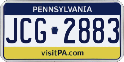 PA license plate JCG2883
