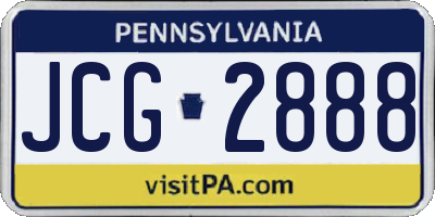 PA license plate JCG2888