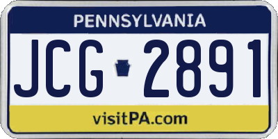 PA license plate JCG2891