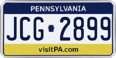 PA license plate JCG2899