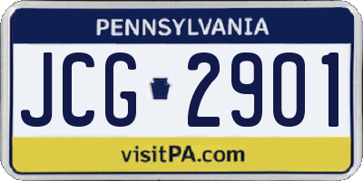 PA license plate JCG2901