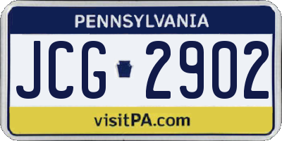 PA license plate JCG2902