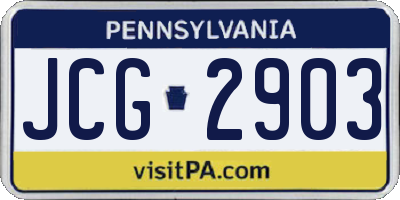 PA license plate JCG2903