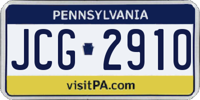 PA license plate JCG2910
