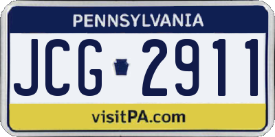 PA license plate JCG2911