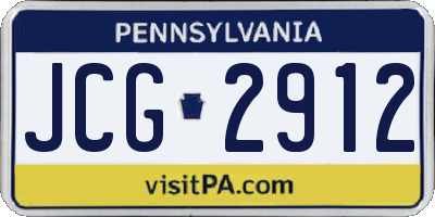PA license plate JCG2912