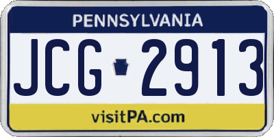PA license plate JCG2913
