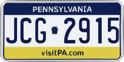 PA license plate JCG2915