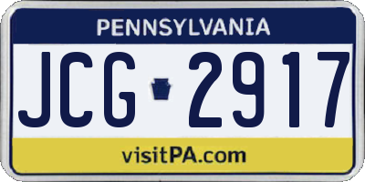 PA license plate JCG2917