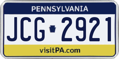 PA license plate JCG2921