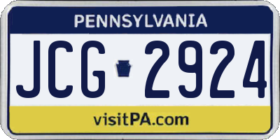 PA license plate JCG2924