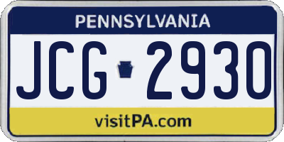 PA license plate JCG2930