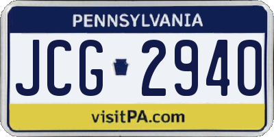 PA license plate JCG2940