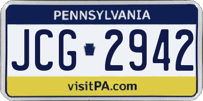 PA license plate JCG2942