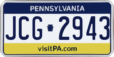 PA license plate JCG2943