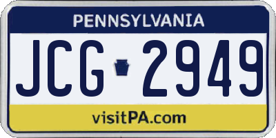 PA license plate JCG2949