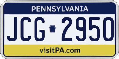 PA license plate JCG2950