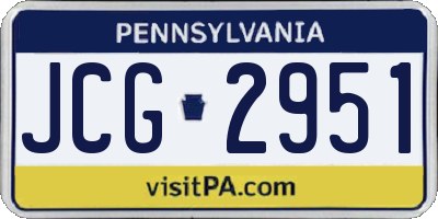 PA license plate JCG2951