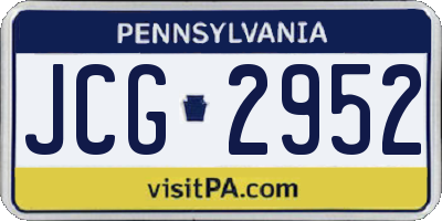 PA license plate JCG2952