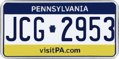PA license plate JCG2953