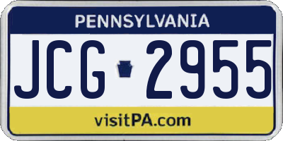 PA license plate JCG2955