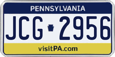 PA license plate JCG2956