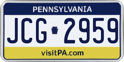 PA license plate JCG2959