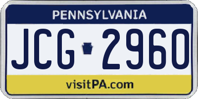 PA license plate JCG2960