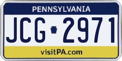 PA license plate JCG2971