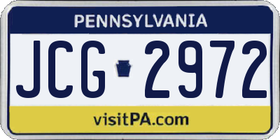 PA license plate JCG2972