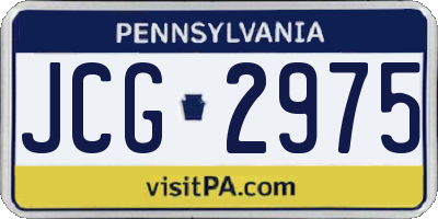 PA license plate JCG2975